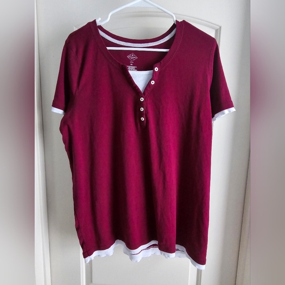 Women's Plus Size Knit Top Short Sleeve - Picture 1 of 3
